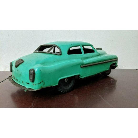 Vintage 1949 Tin Friction CADILLAC Coupe Metal green Toy Car Promo ULTRA RARE! - Picture 5 of 10